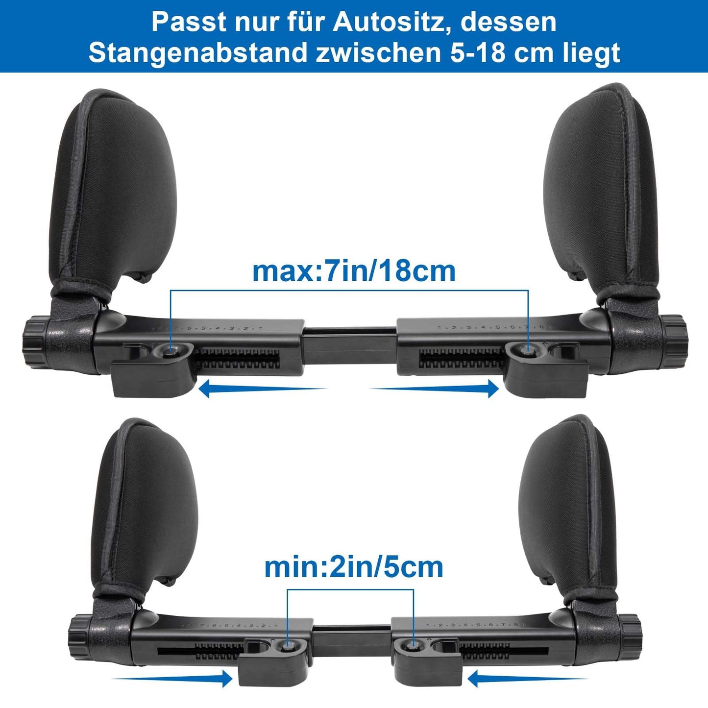 Spurtar Nackenkissen Auto für Kinder & Erwachsene Schwarz