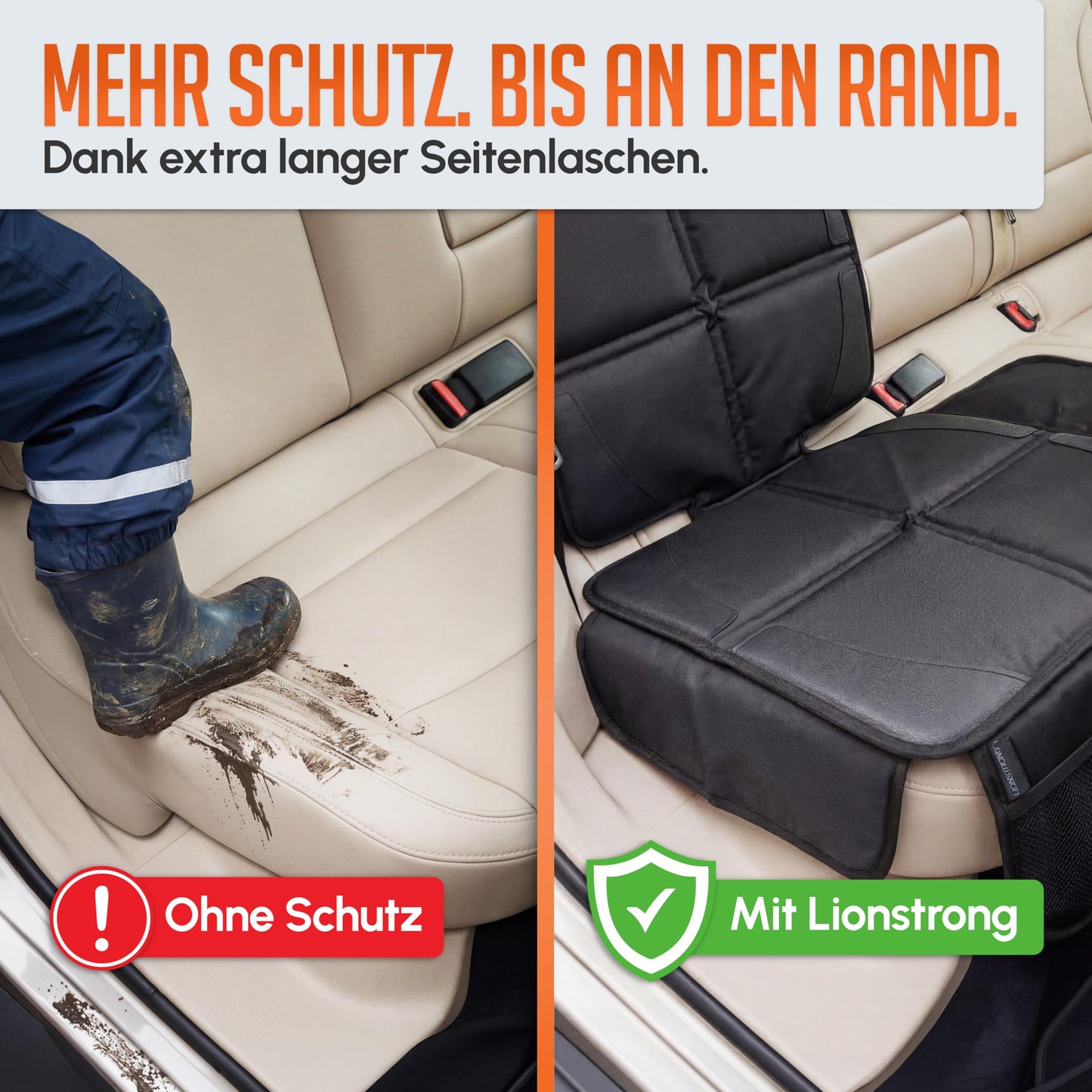 Autositz Unterlage Kindersitz ISOFIX Schwarz