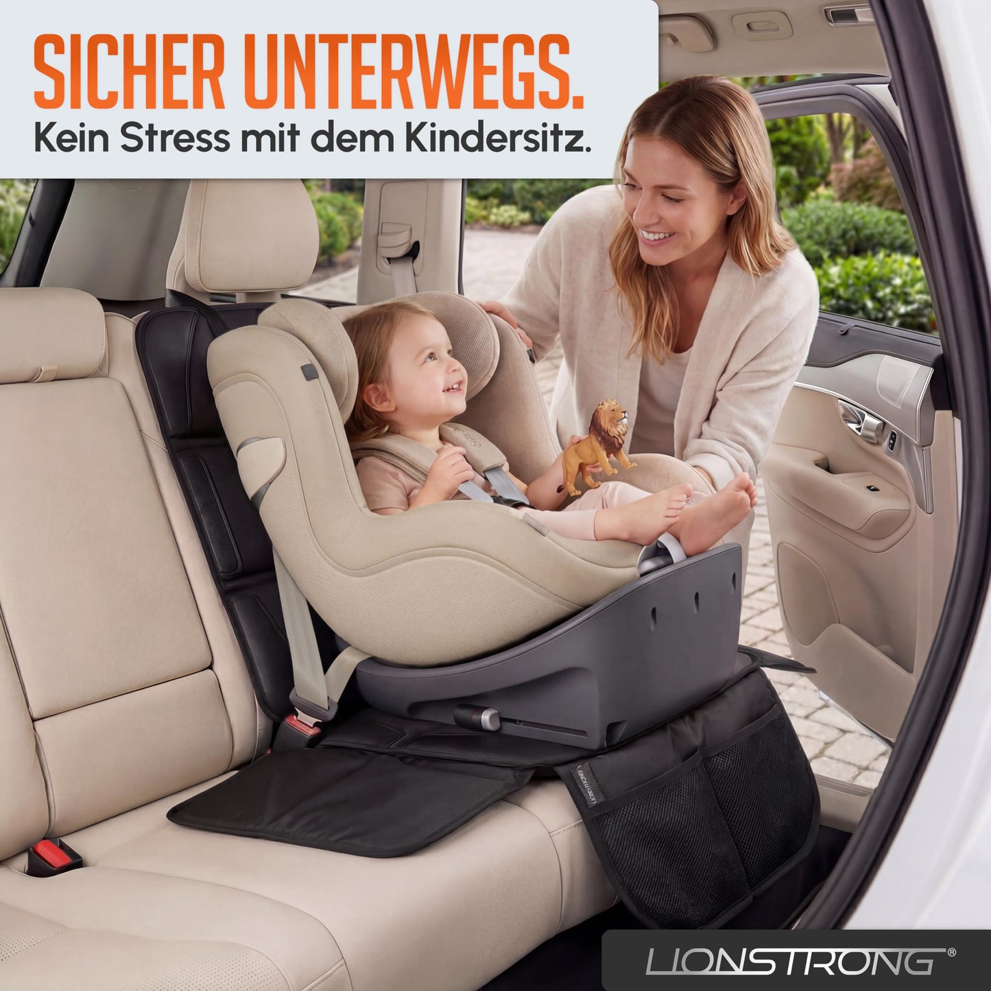Autositz Unterlage Kindersitz ISOFIX Schwarz