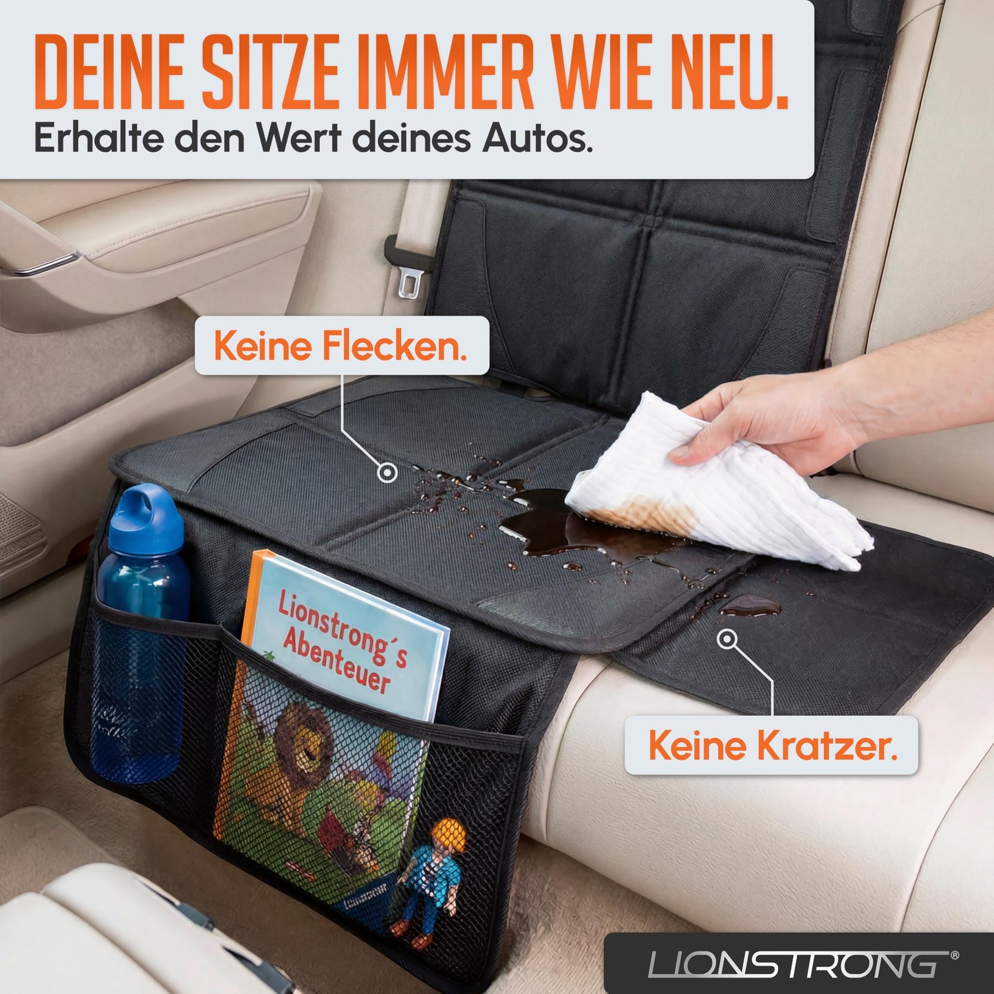 Autositz Unterlage Kindersitz ISOFIX Schwarz