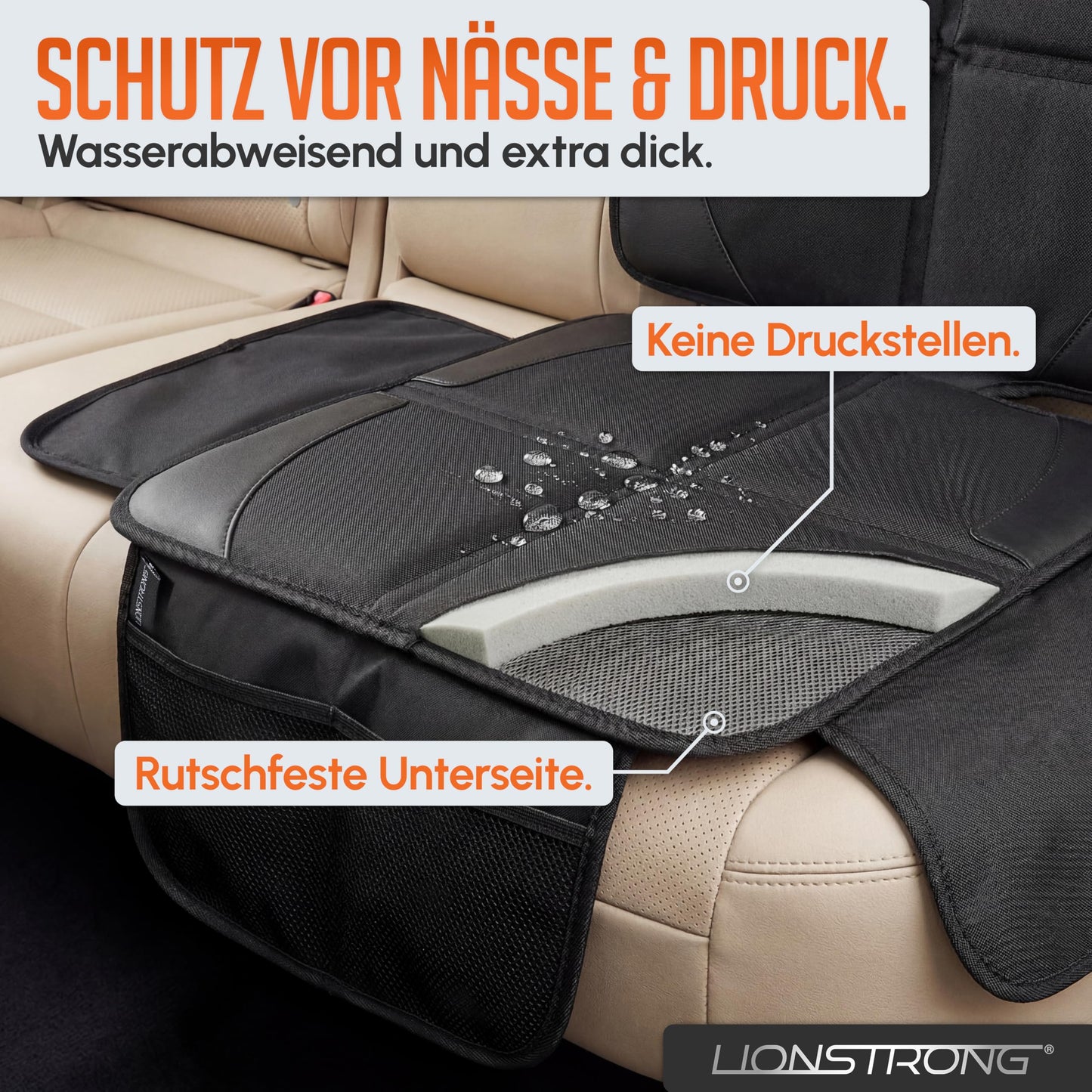 Autositz Unterlage Kindersitz ISOFIX Schwarz
